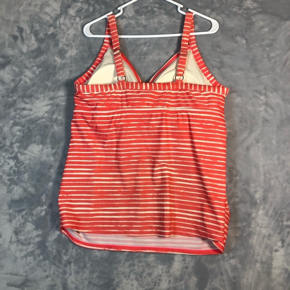 Ava-Viv Women's Tankini Swimsuit Top Orange/White Size 20W - Picture 5 of 5